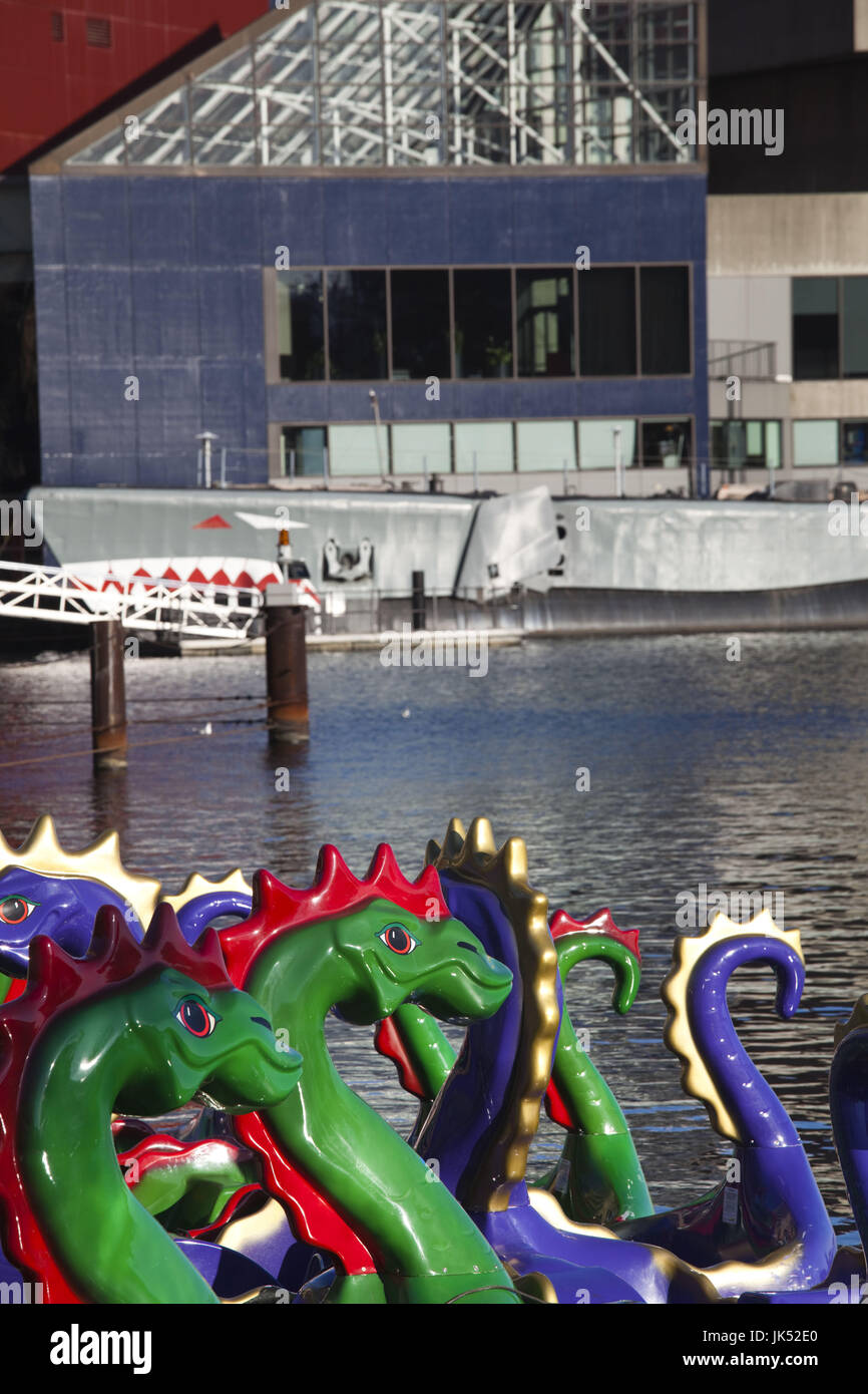 USA, Maryland, Baltimore, Inner Harbor, tourist Dragon Boats Stock Photo