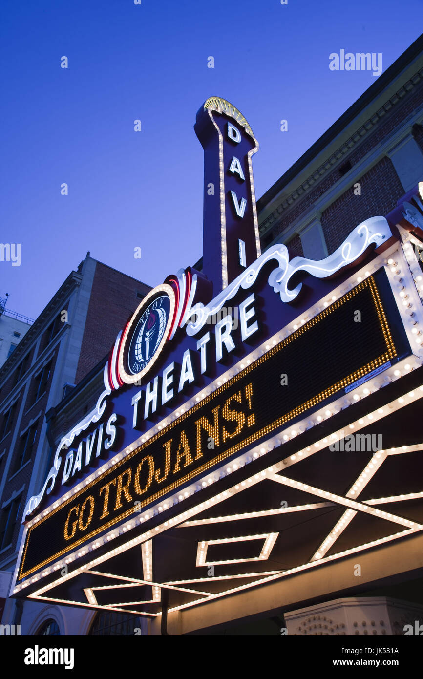 USA, Alabama, Montgomery, Troy University, Davis Theater marquee Stock