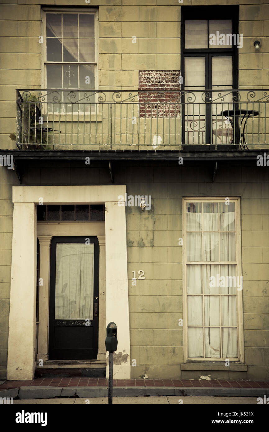 USA, Alabama, Mobile, Dauphin Street, building on Joachim Street Stock
