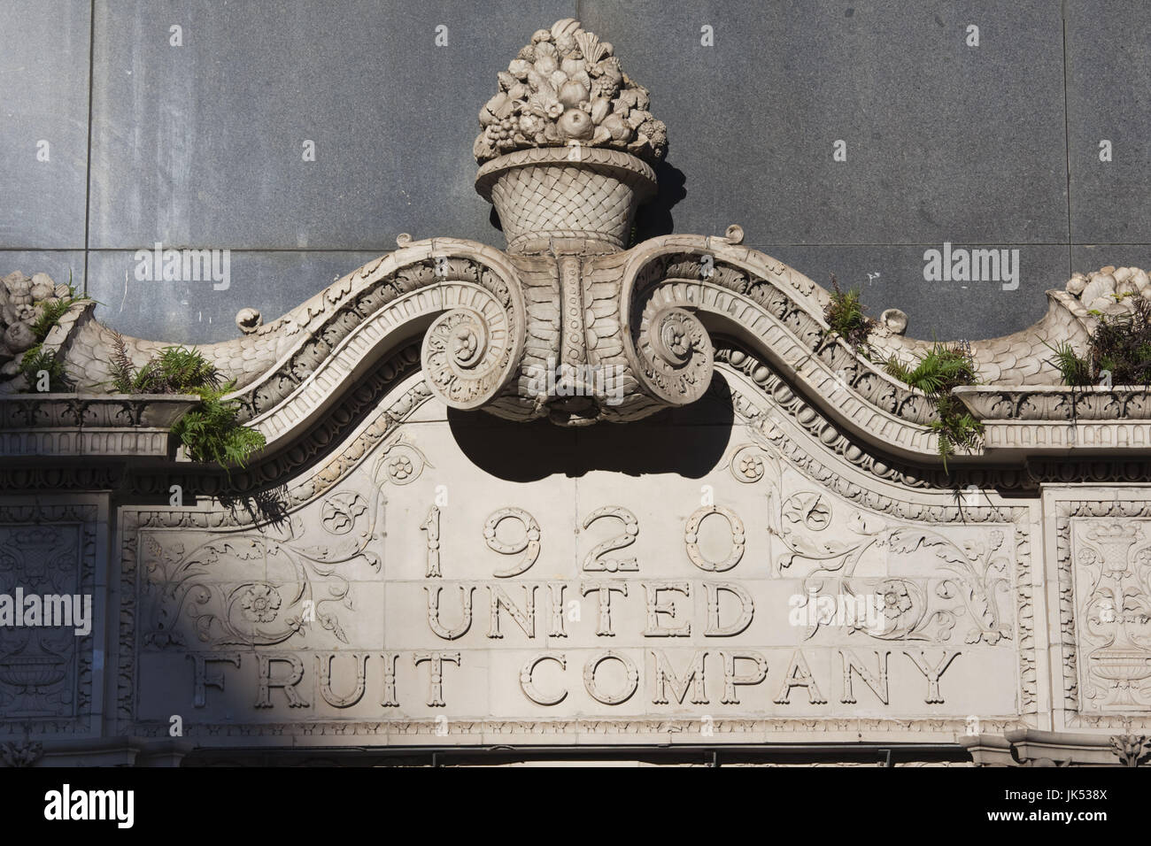 USA, Louisiana, New Orleans, United Fruit Company building, detail Stock Photo