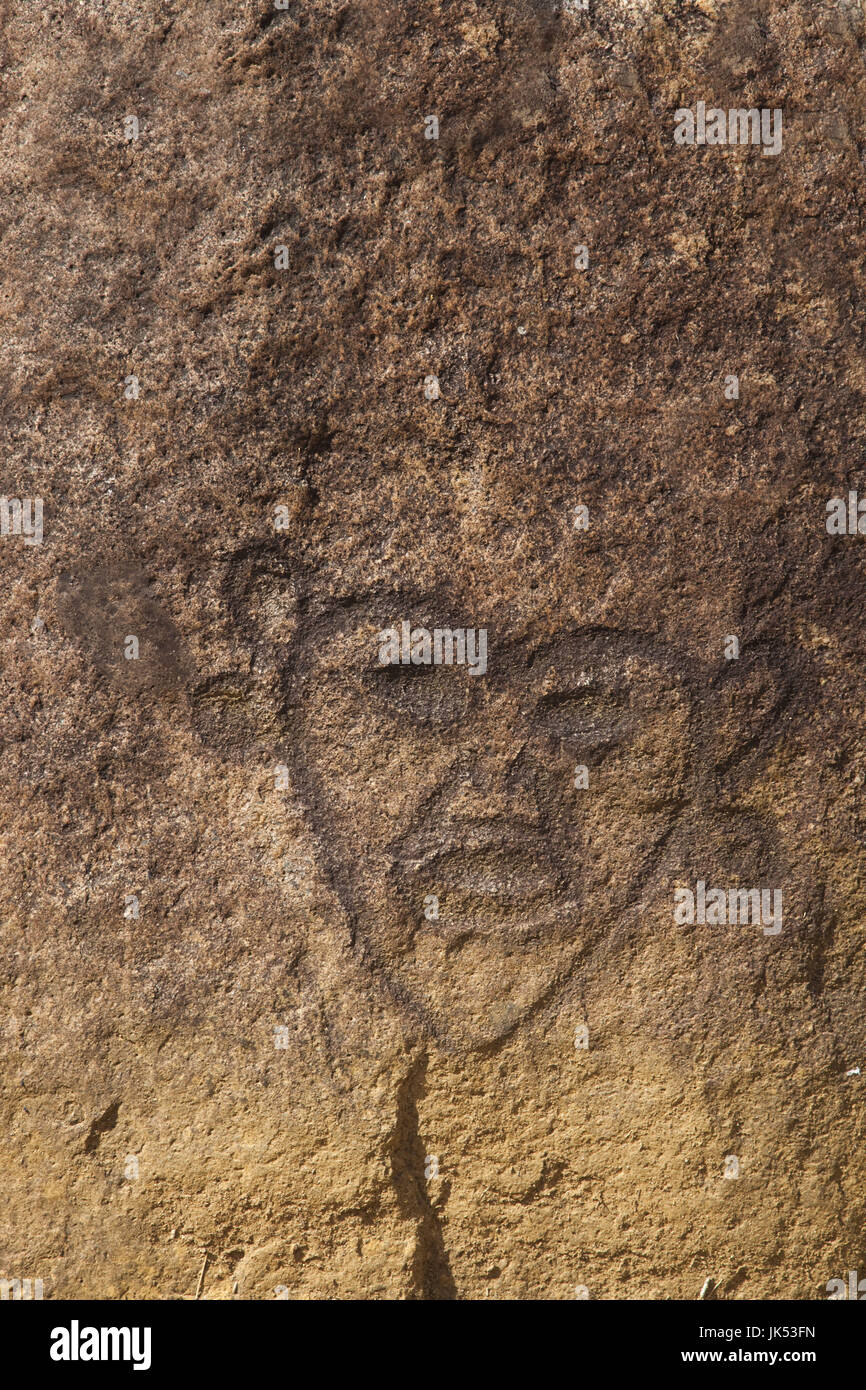 Puerto Rico, North Coast, Karst Country, Utuado, Parque Ceremonial Indigena de Caguana, monoliths at ancient Taino people's ceremonial site Stock Photo