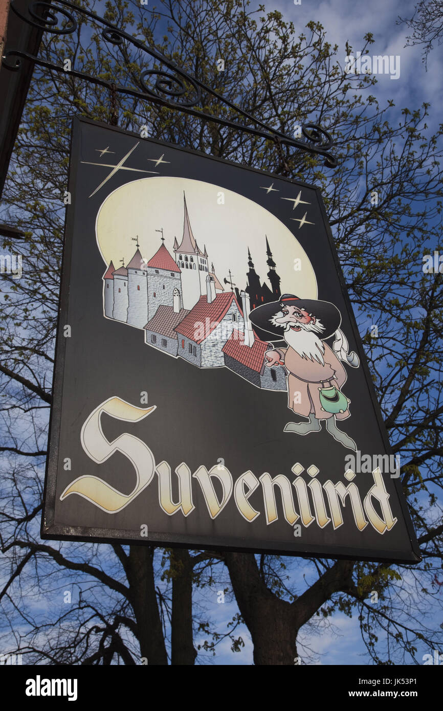 Estonia, Tallinn, Toompea area, souvenir shop sign Stock Photo