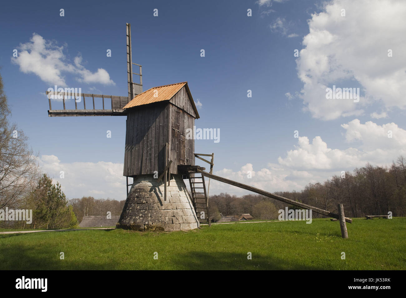 Estonia, Tallinn, Rocca Al Mare village, Estonian Open Air Museum, old windmill Stock Photo