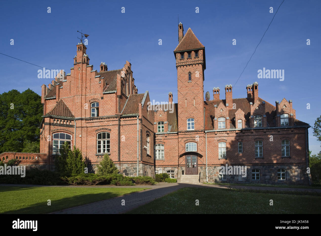 Latvia, Western Latvia, Kurzeme Region, Tukums, Jaunmoku Castle Stock Photo