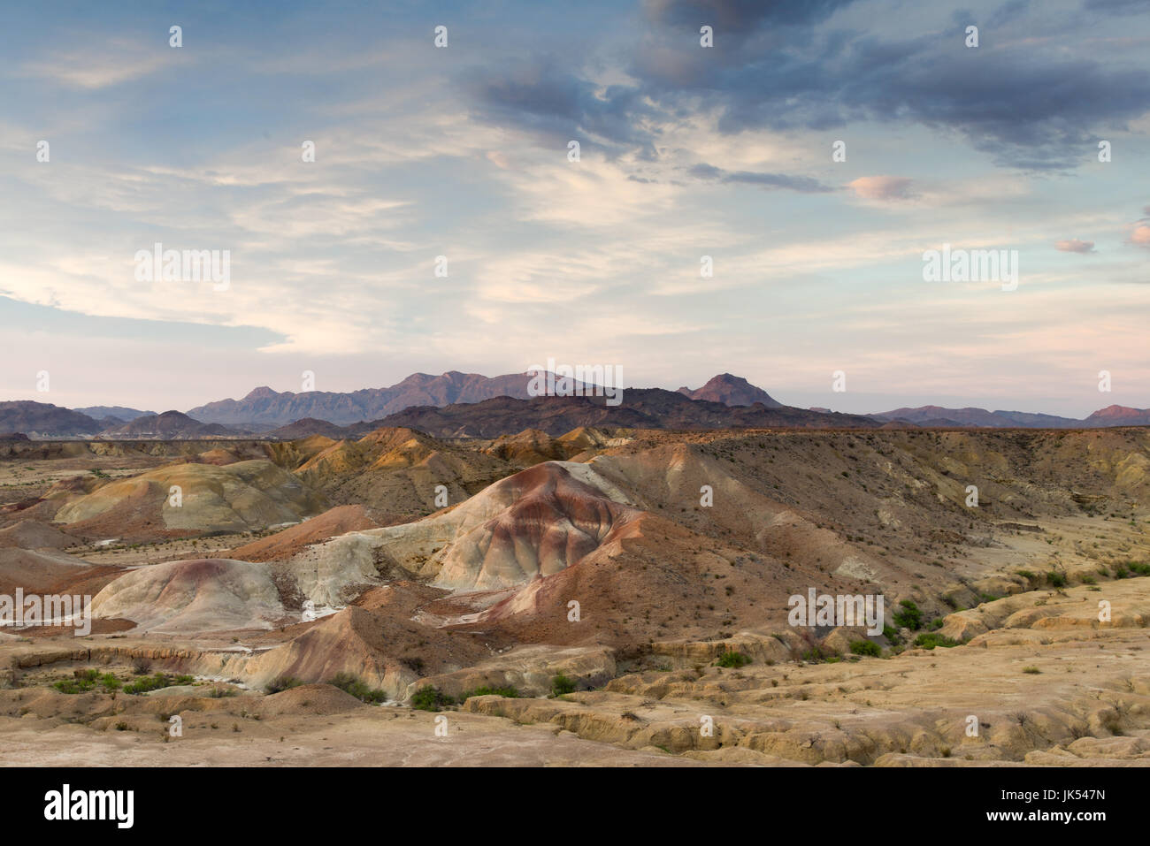 Big Bend Badlands in late afternoon sunlight showing hills and