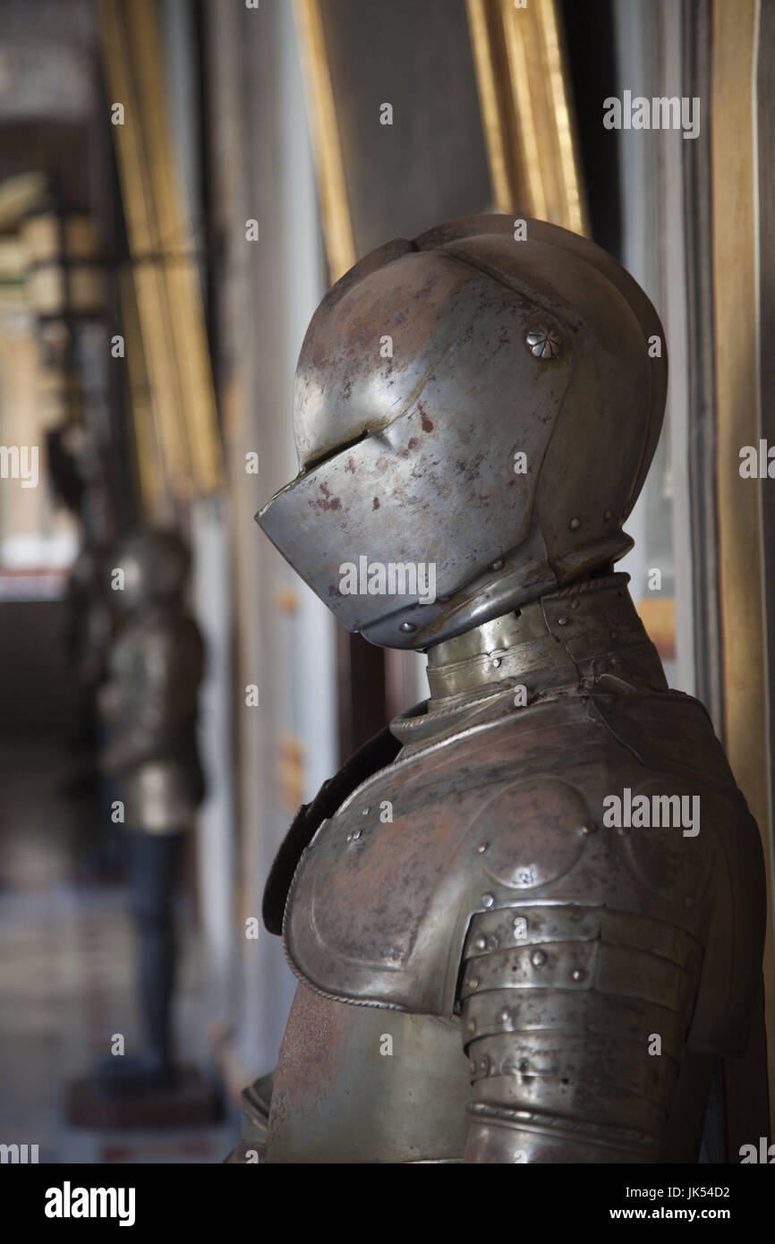 Malta, Valletta, Grand Master's Palace, interior detail with suits of armor Stock Photo