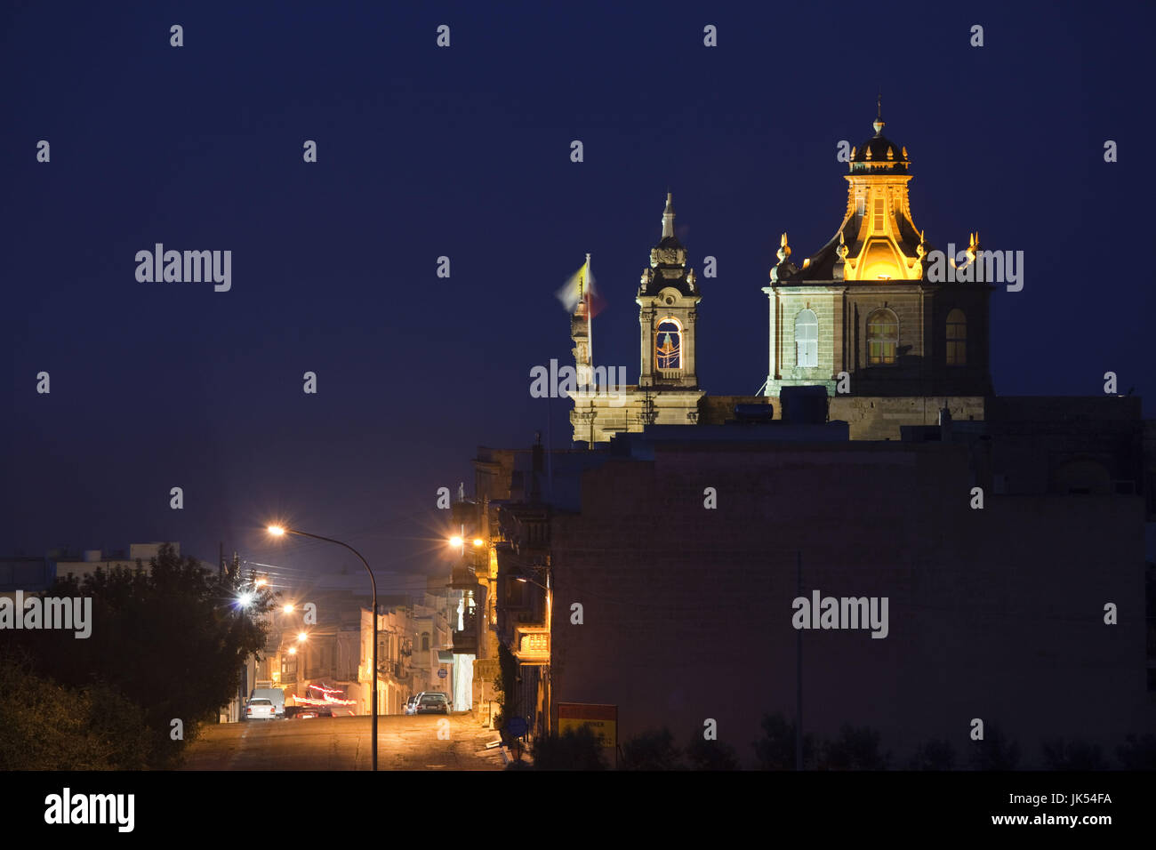 Malta, Gozo Island, Ghajnsielem, St. Anthony's Church, dawn Stock Photo