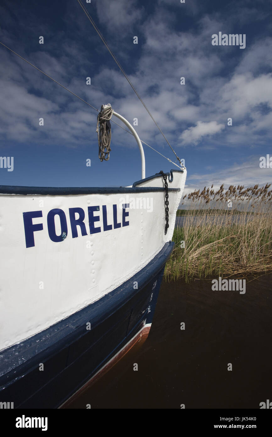 Lithuania, Western Lithuania, Nemunas Delta, Rusne Island, Uostadvaris, tourist excursion boat Stock Photo