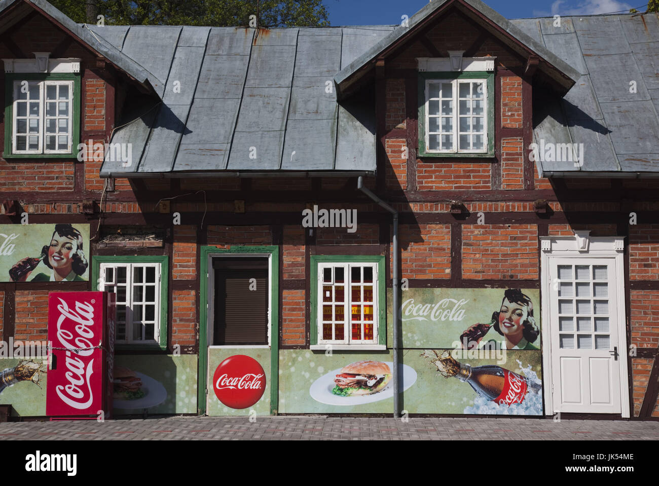 Lithuania, Western Lithuania, Palanga, Basanaviciaus pedestrian street, Coca Cola cafe Stock Photo