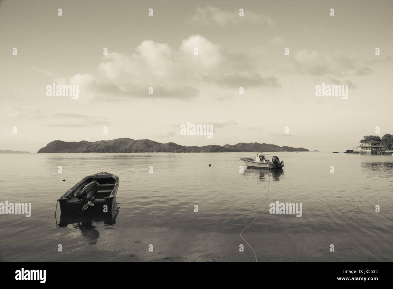 Seychelles, Praslin Island, Anse Possession bay, sunset Stock Photo