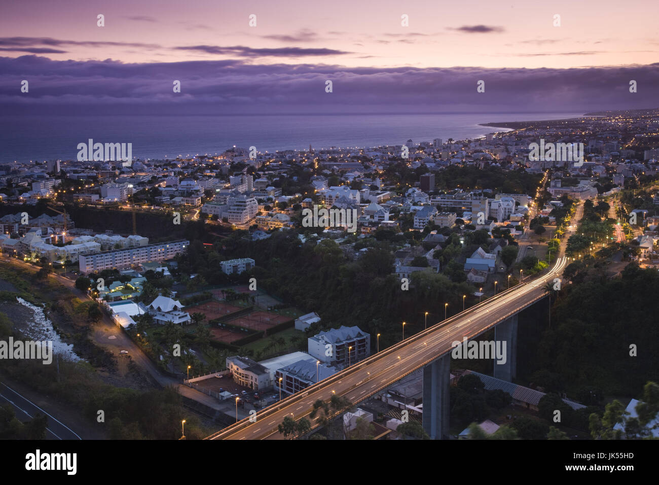 France, Reunion Island, StDenis, city from La Montaigne, dawn Stock Photo Alamy