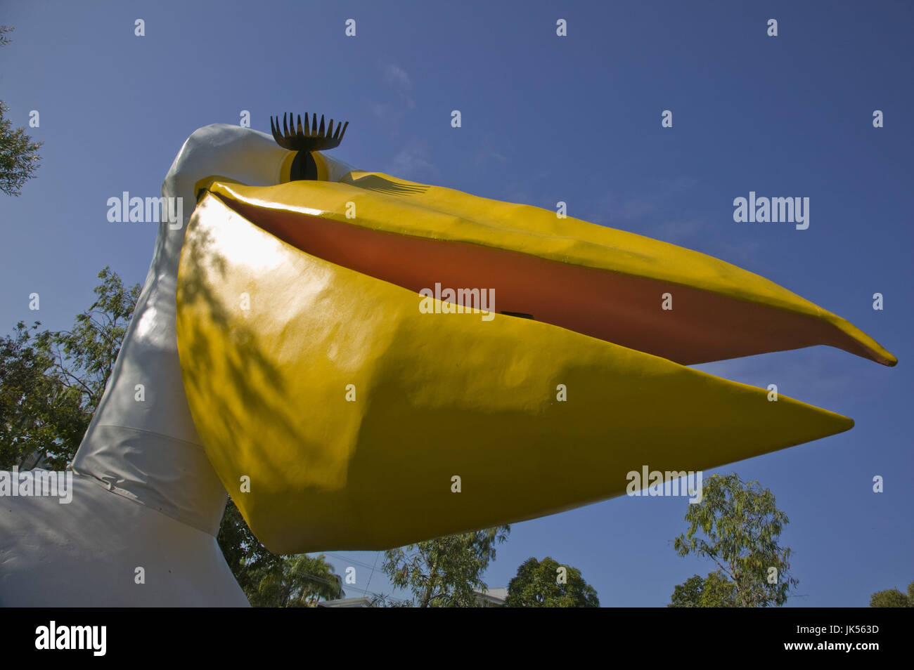 Australia, Queensland, Sunshine Coast, Noosa, Pelican Statue by the Noosa River, Stock Photo