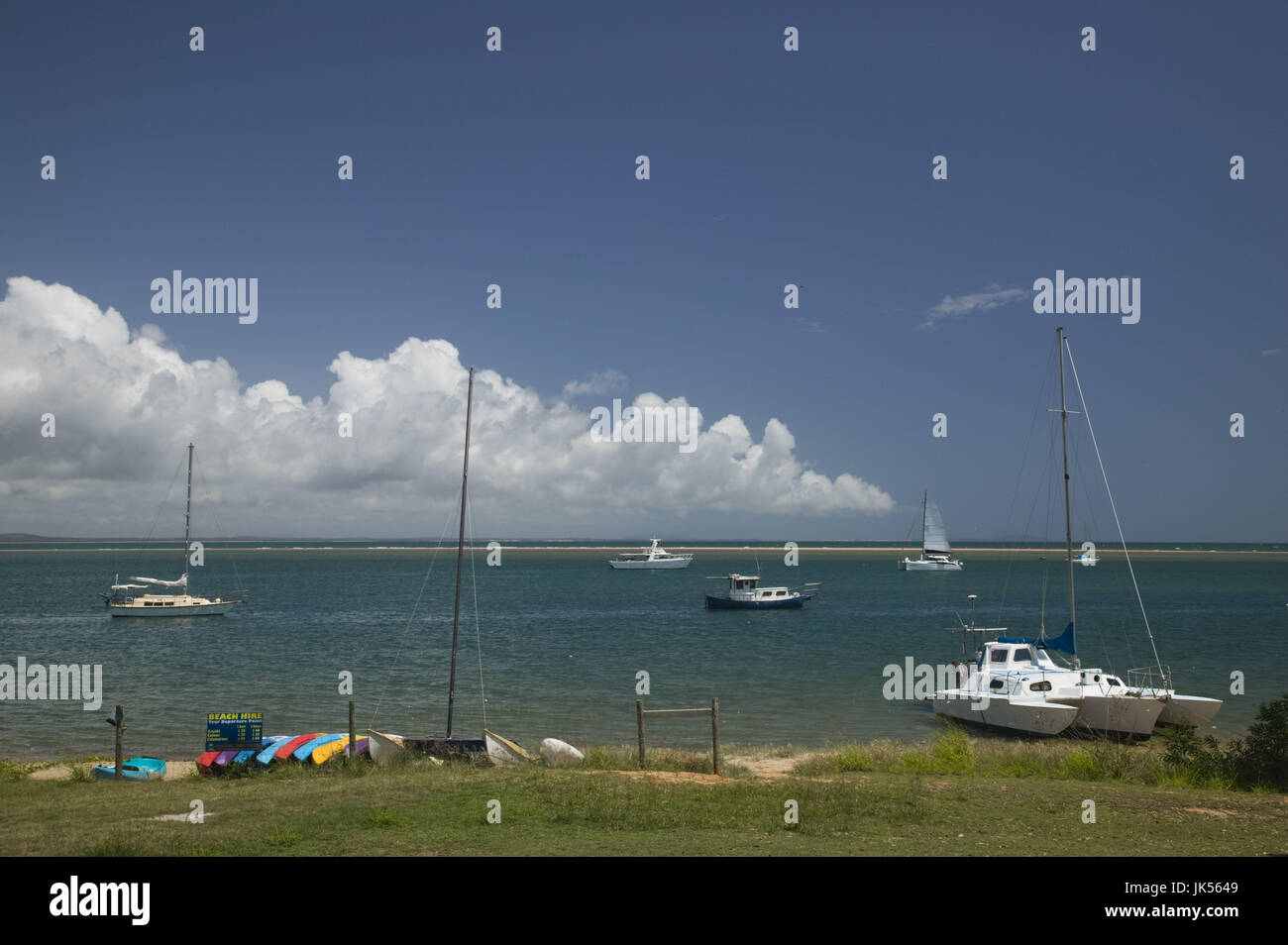 Australia, Queensland, Capricorn Coast, Town of 1770, named in honor of Captain Cook's landing there on May 24, 1770, View of Bustard Bay, Stock Photo