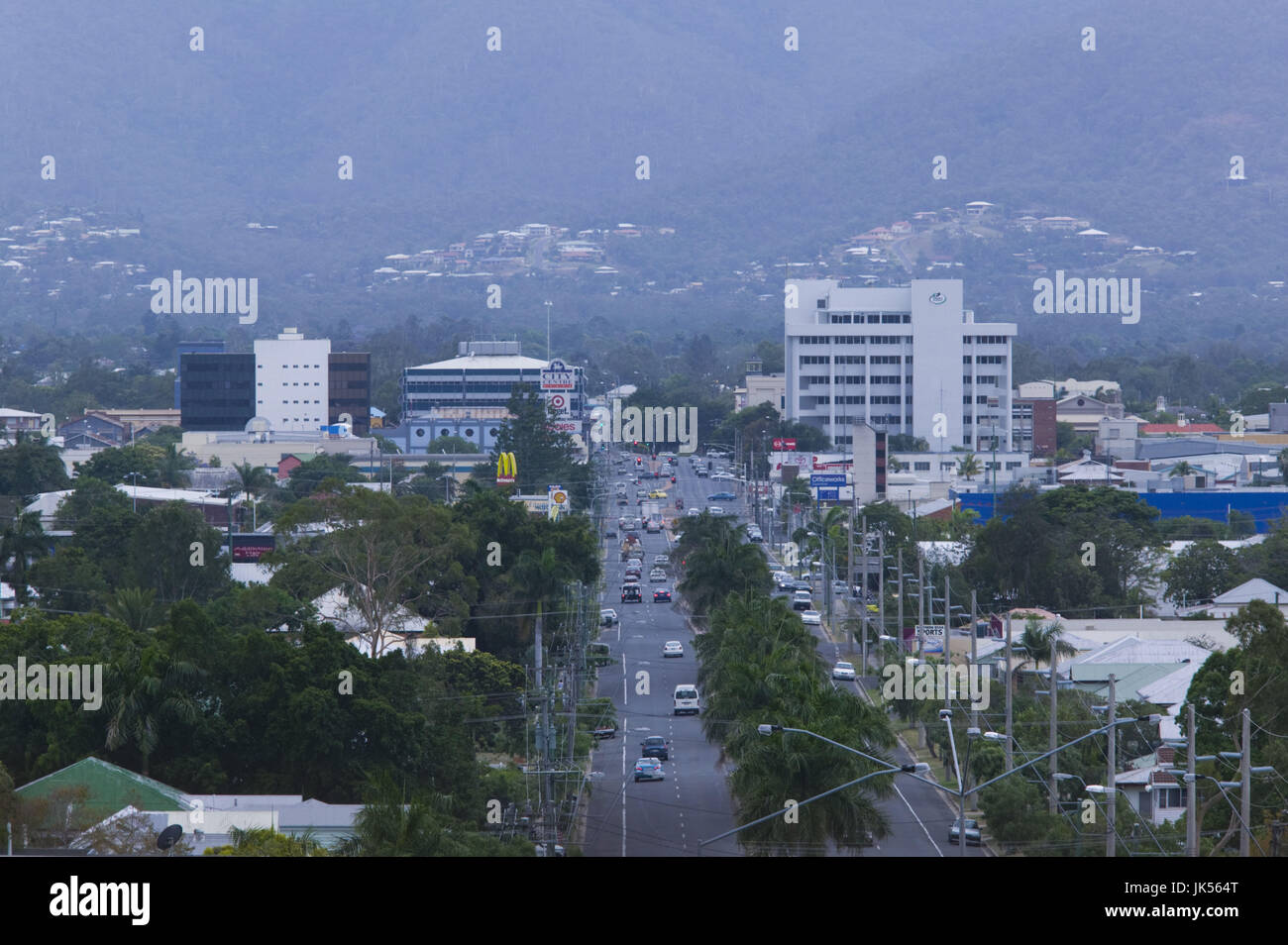 Australia, Queensland, Capricorn Coast, Rockhampton, City View along Fitzroy Street, Daytime, Stock Photo