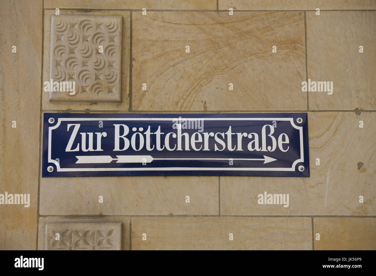 Germany, State of Bremen, Bremen, sign to Bottcherstraße, Stock Photo
