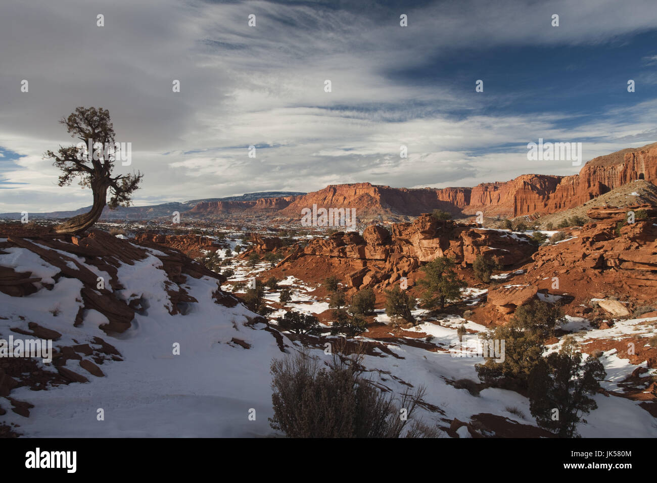 USA, Utah, Torrey, Capitol Reef National Park, Panorama Point, winter