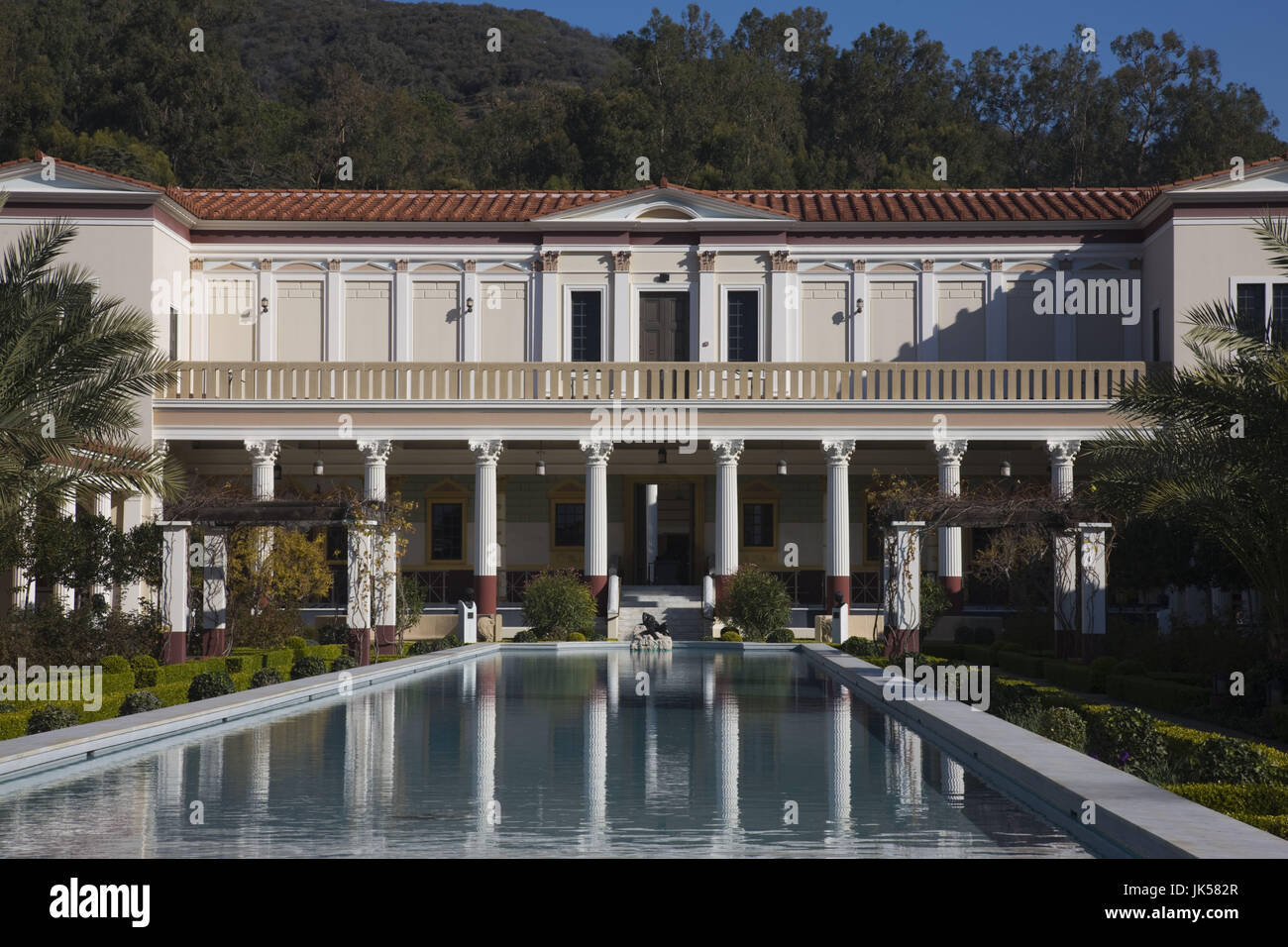 USA, California, Los Angeles, Pacifc Palisades, Getty Villa Museum, collection of oil tycoon J. Paul Getty Stock Photo