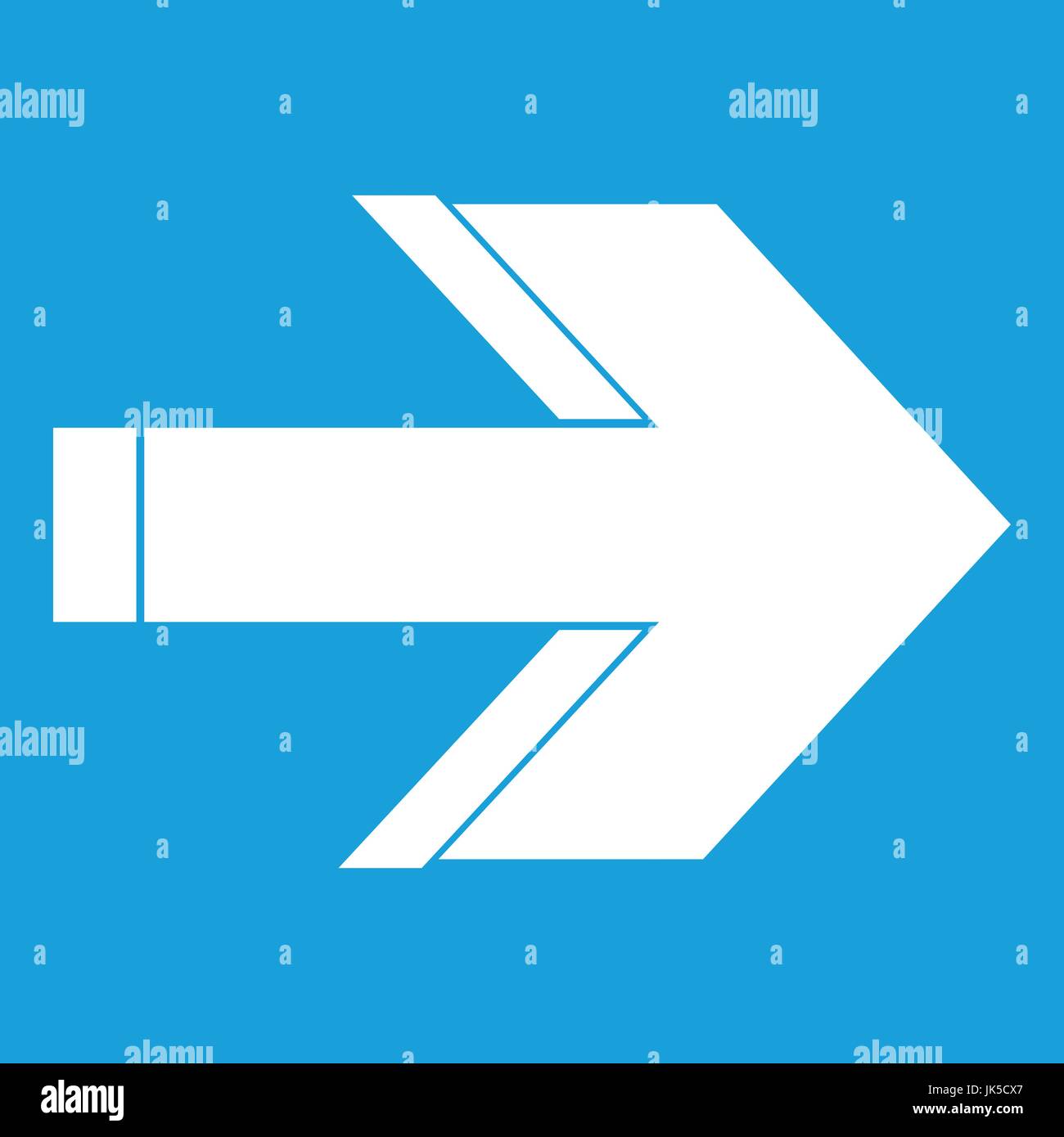 Arrow icon white isolated on blue background vector illustration Stock ...