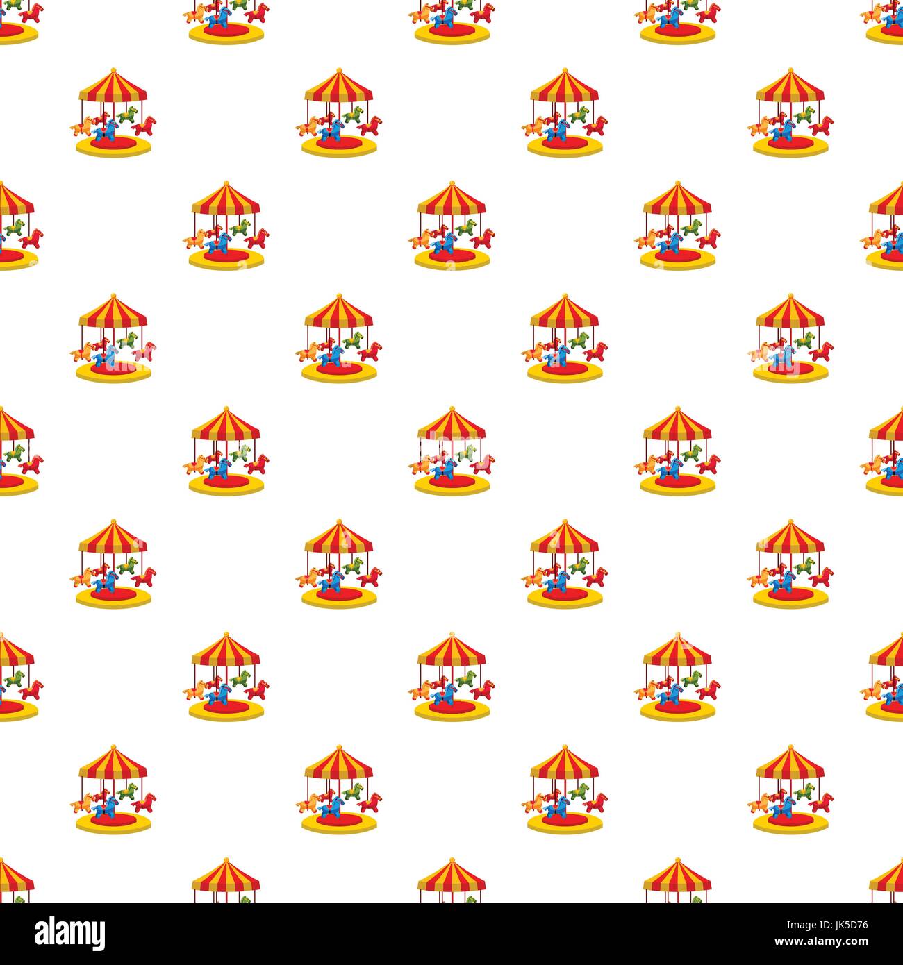 Carousel with horses pattern seamless repeat in cartoon style vector ...