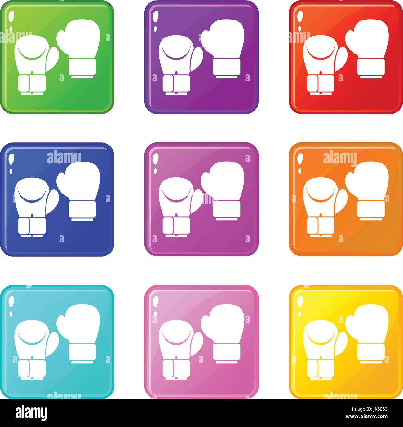 Boxing gloves icons of 9 color set isolated vector illustration Stock ...