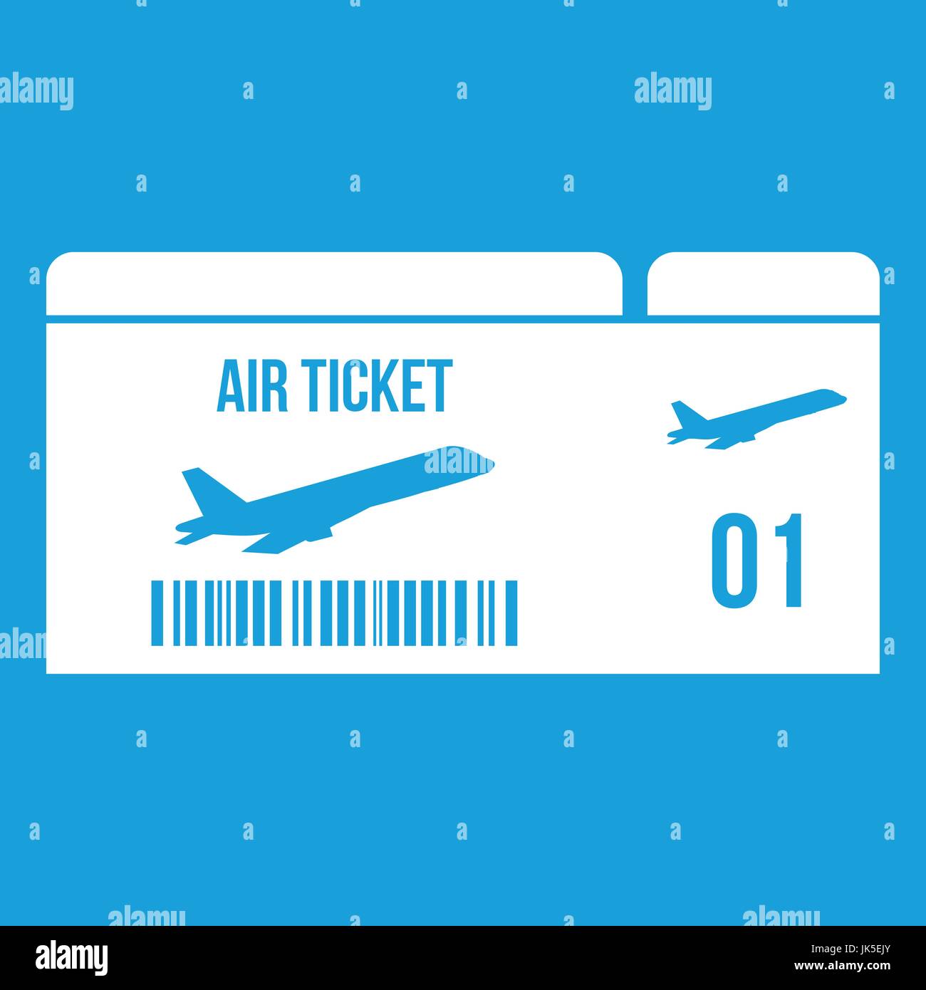 Airline boarding pass icon white isolated on blue background vector ...