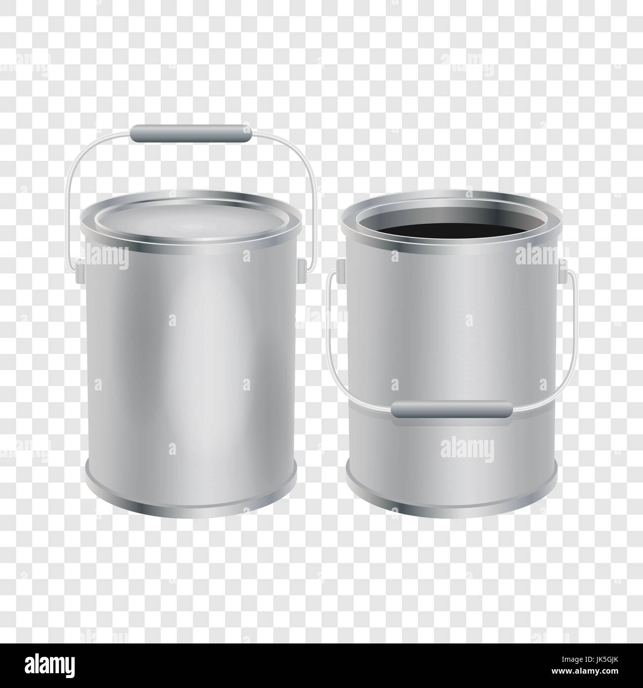 Blank paint buckets mockup, realistic style Stock Vector Image & Art