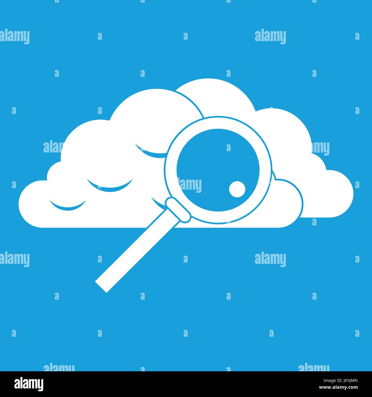 Cloud with magnifying glass icon white Stock Vector Image & Art - Alamy