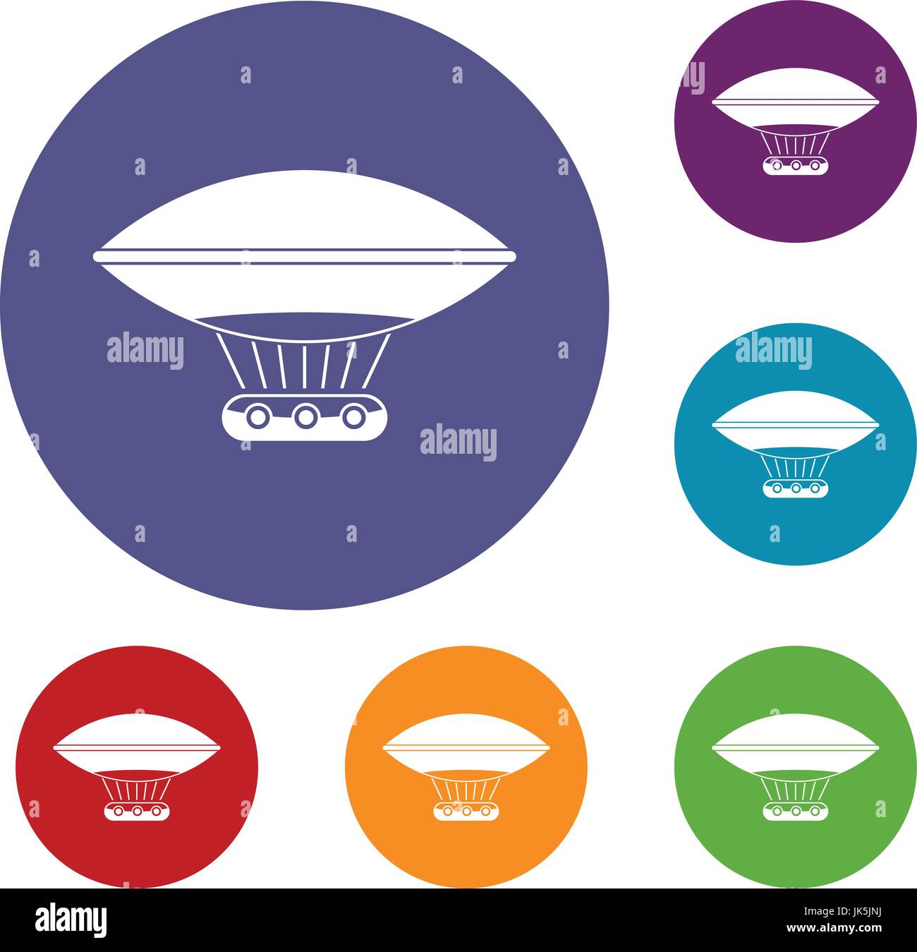 Hot air balloon with gondola basket icons set Stock Vector Image & Art ...