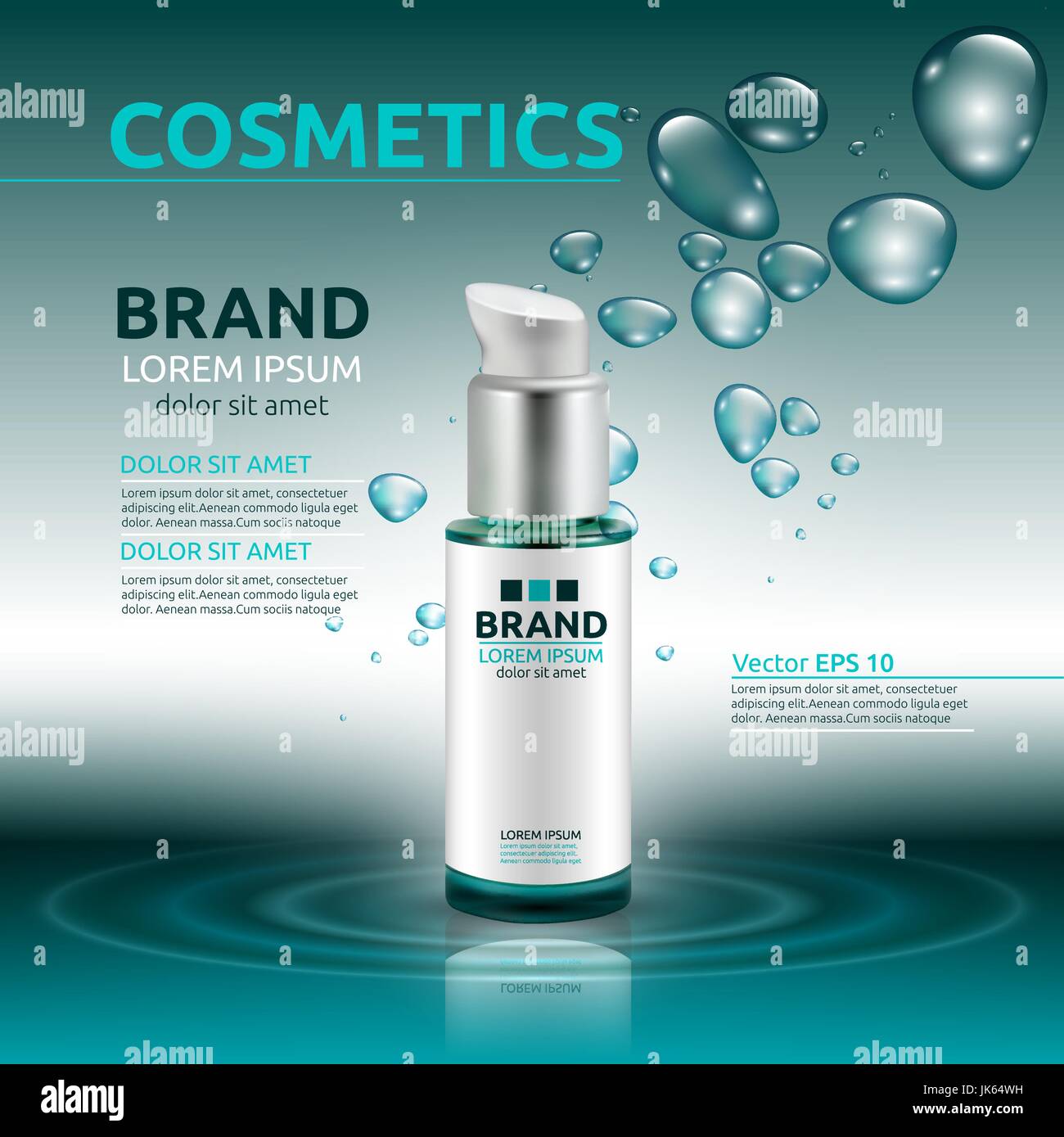 Aqua Moisturizing cosmetic ads template. Hydrating facial ...