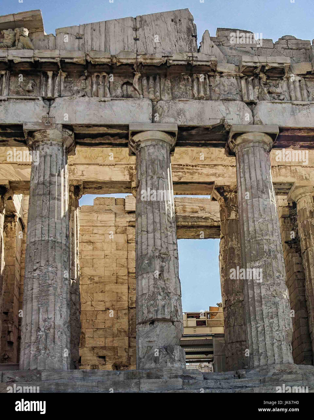 Athens, Greece. 30th Sep, 2004. The Doric columns on the west façade of ...