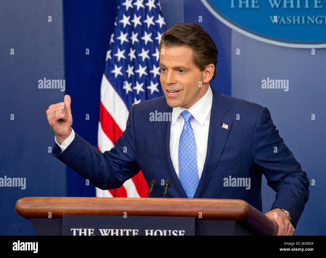 White House communications director Anthony Scaramucci answers