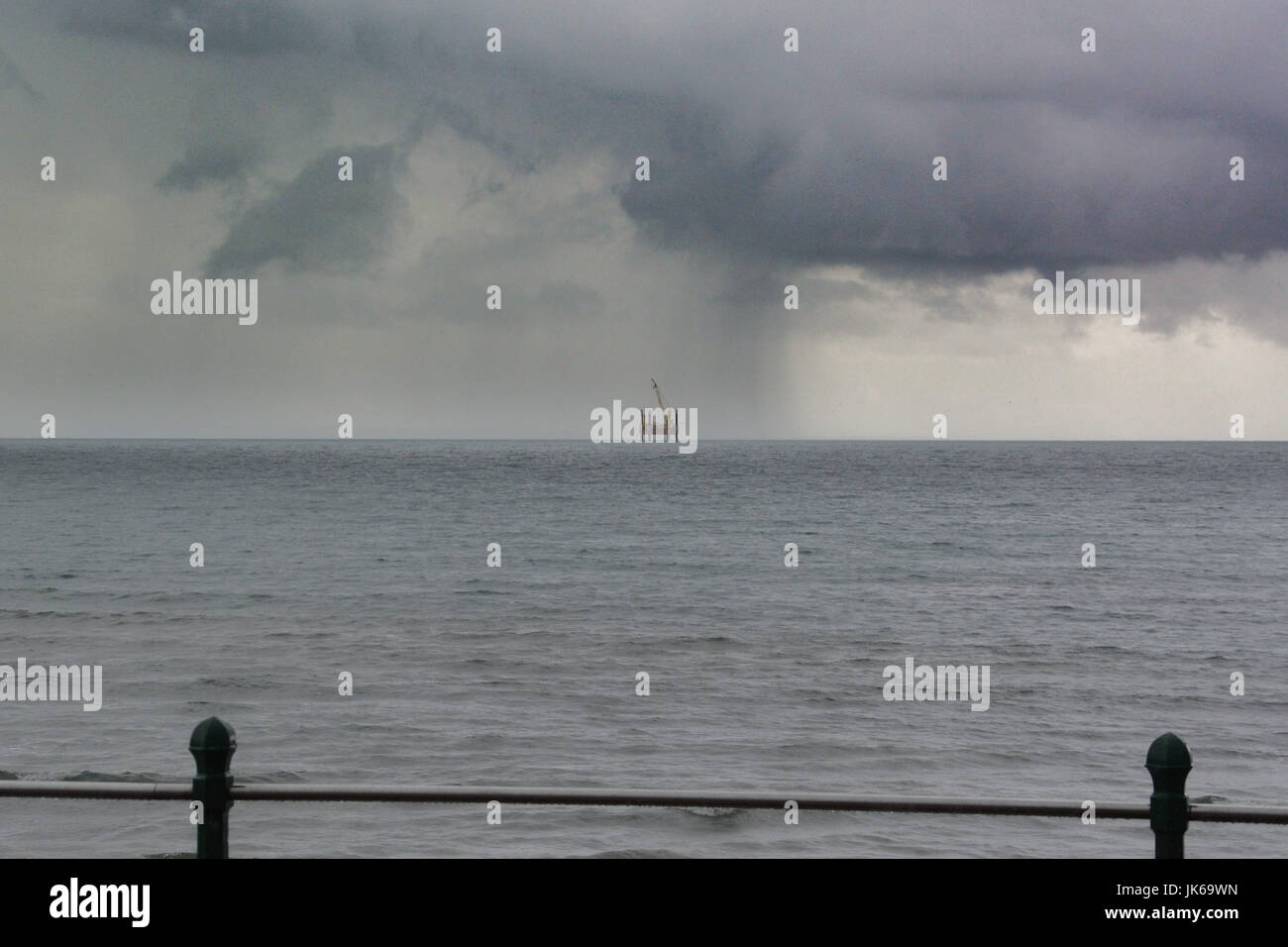 Penzance, Cornwall, UK. 22nd July, 2017. UK Weather. More bands of heavy rain continue to sweep across south west Cornwall - for the first day of the summer holidays. Credit: Simon Maycock/Alamy Live News Stock Photo