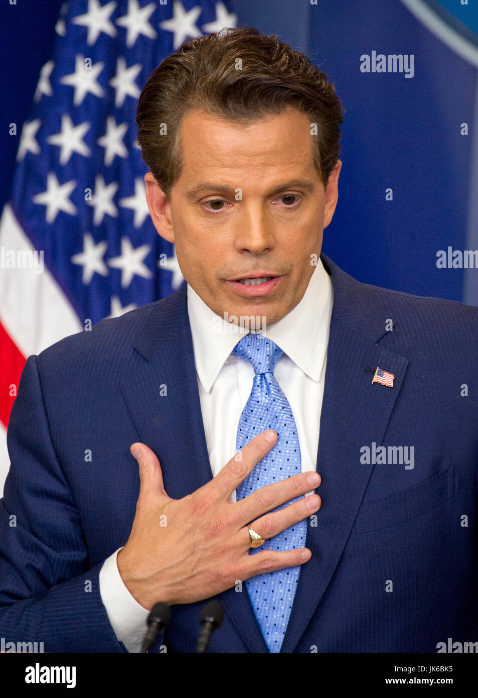 White House communications director Anthony Scaramucci answers