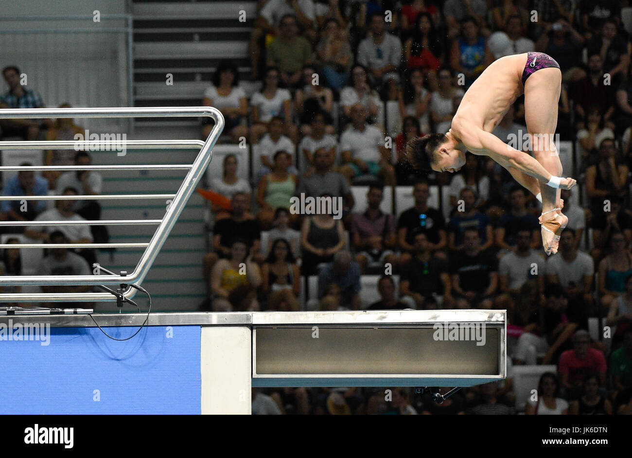 Budapest, Hungary. 22nd July, 2017. China's Aisen Chen in action during the men's 10m platform finale of the FINA World Championships 2017 in Budapest, Hungary, 22 July 2017. Photo: Axel Heimken/dpa/Alamy Live News Stock Photo