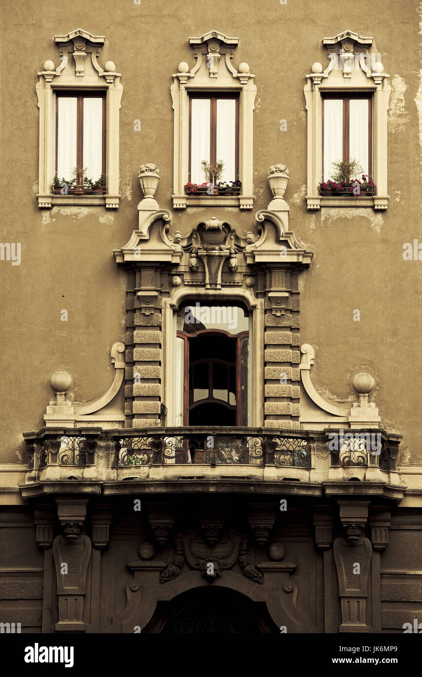 Italy, Lombardy, Milan, building detail, Via San Pio V Stock Photo