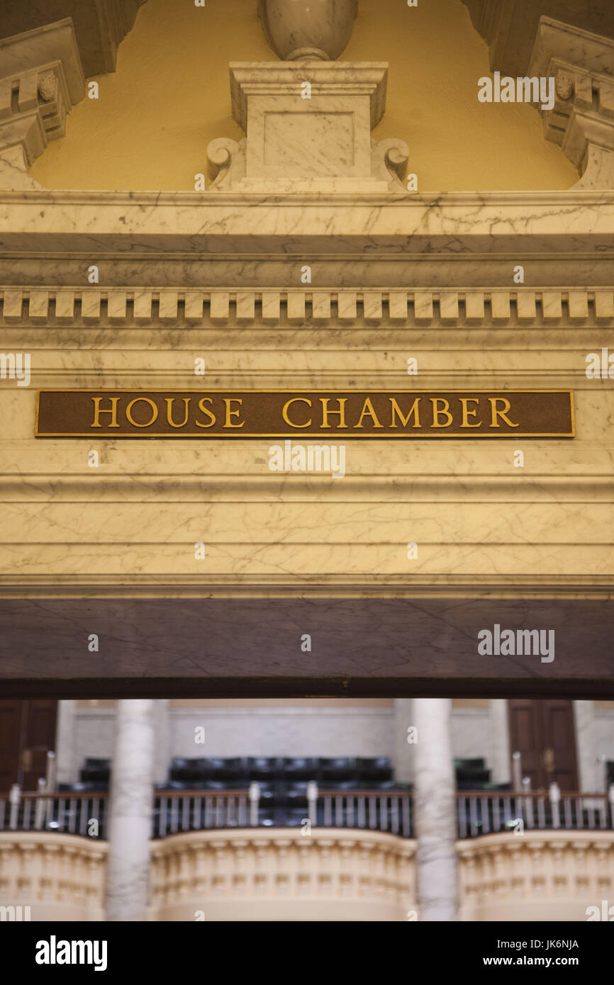 USA, Maryland, Annapolis, Maryland State Capitol building, House legislative chamber Stock Photo