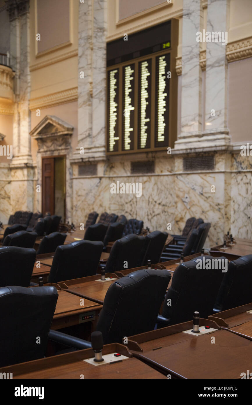 USA, Maryland, Annapolis, Maryland State Capitol building, House legislative chamber Stock Photo