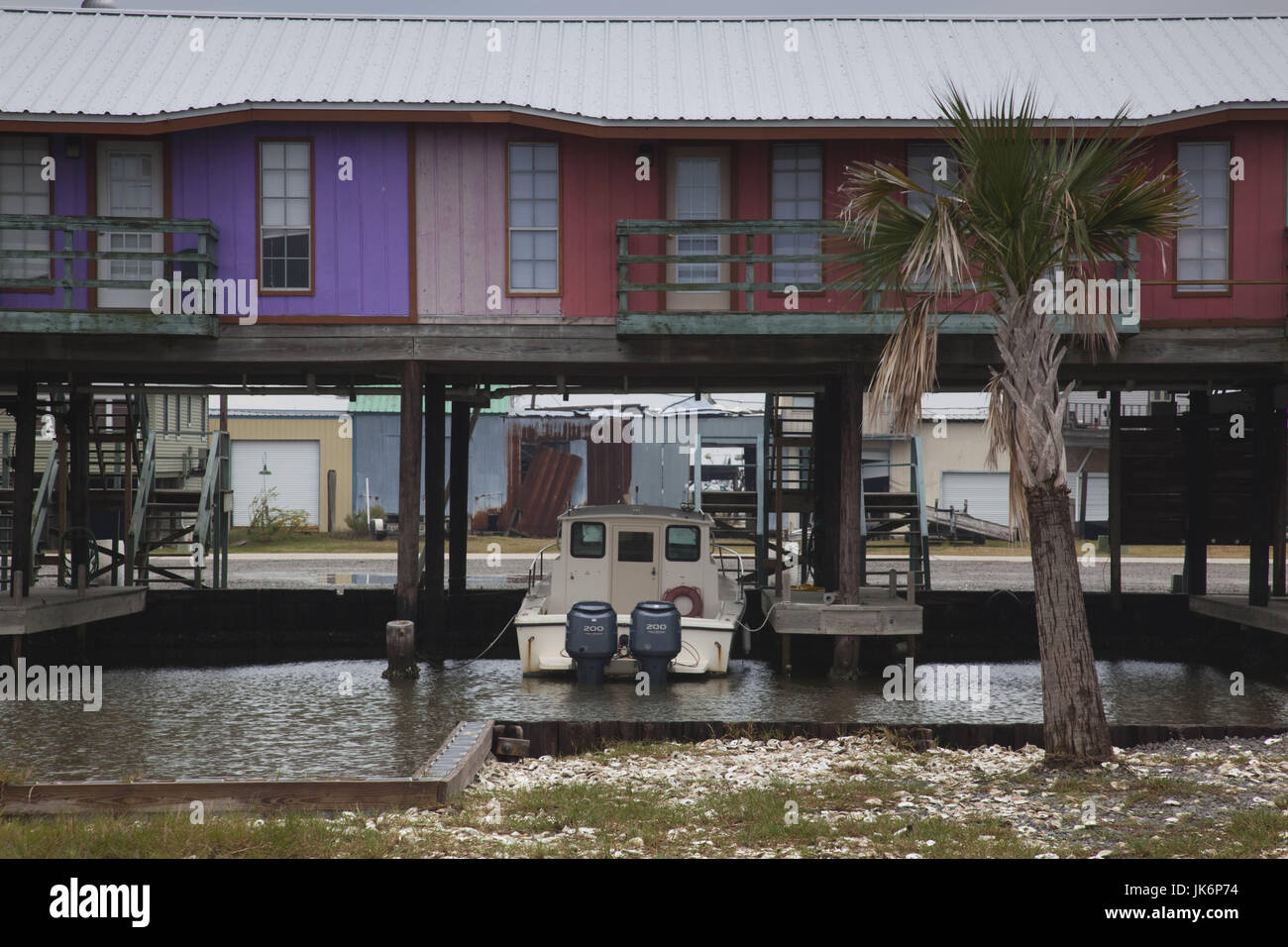 USA, Louisiana, Cocodrie, bayou house on stilts Stock Photo Alamy