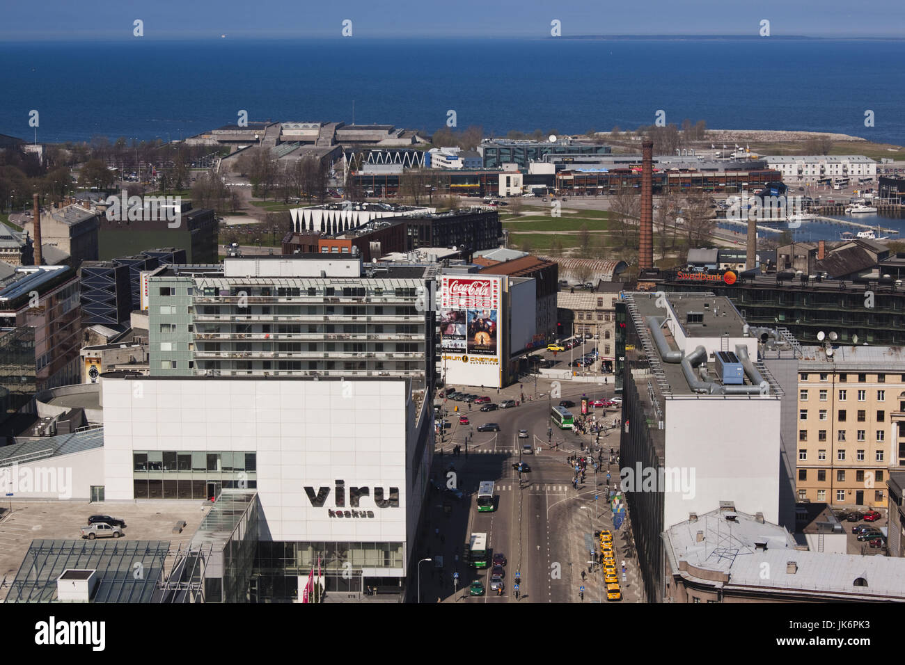 Estonia, Tallinn, New Town, elevated view of Viru Keskus shopping center Stock Photo