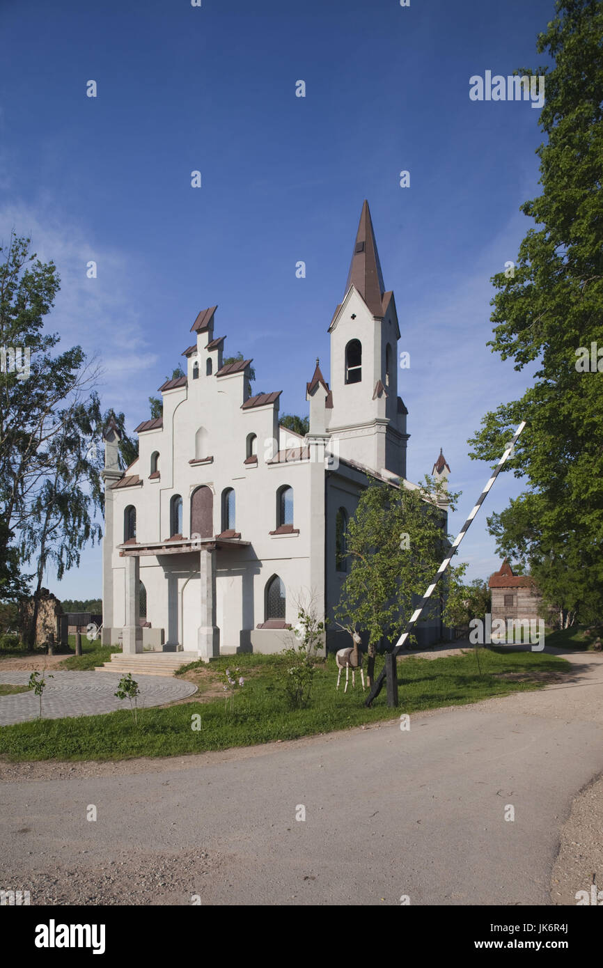 Latvia, Western Latvia, Kurzeme Region, Tukums, Cinevilla, film studio backlot, castle Stock Photo
