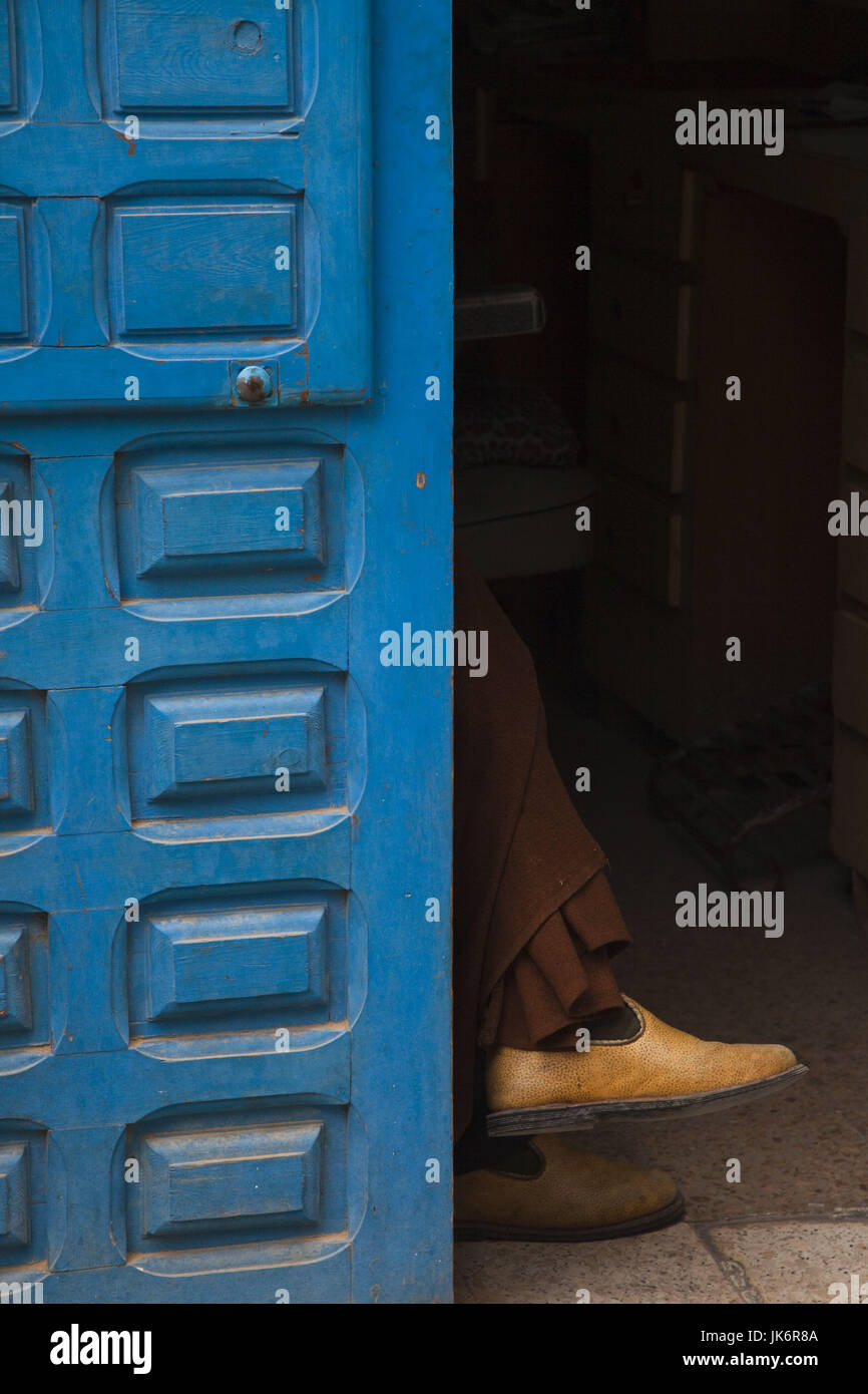 Tunisia, Ksour Area, Tataouine, doorway with babouches slippers Stock Photo