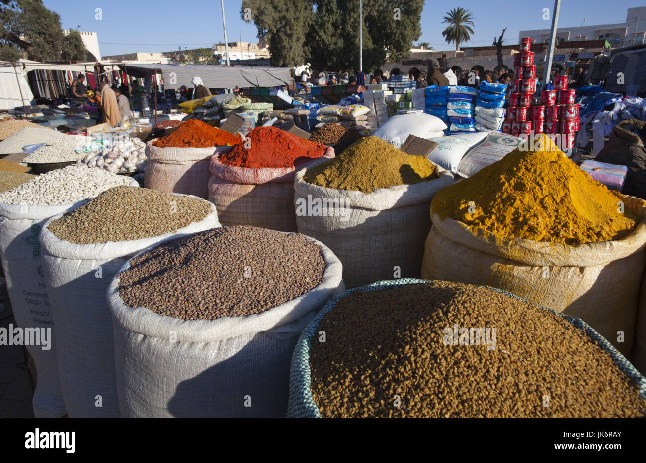 Tunisia, Sahara Desert, Douz, souq-market, spices Stock Photo