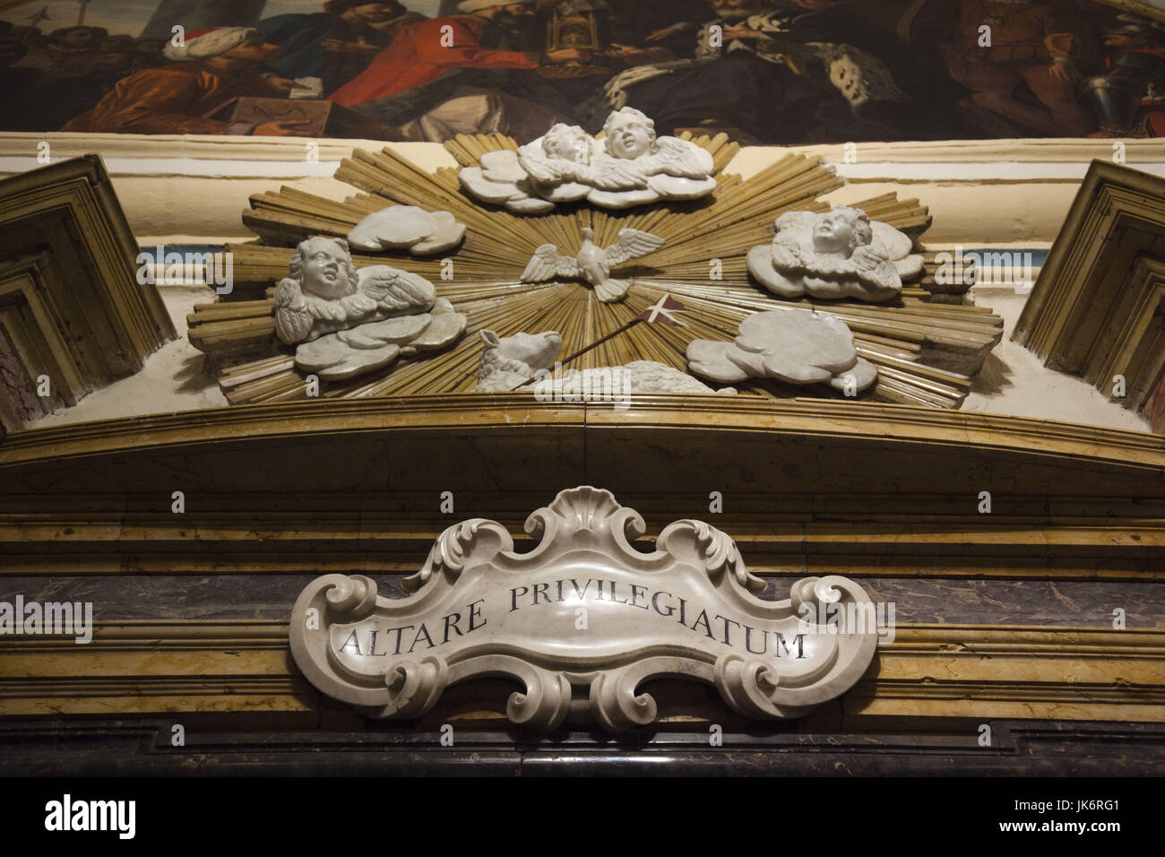 Malta, Valletta, St. John's Co-Cathedral, interior detail Stock Photo