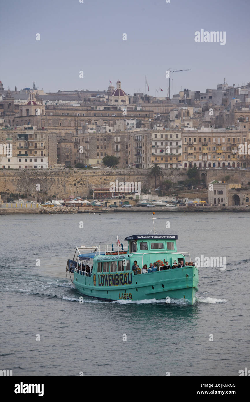 Malta, Valletta, Ferry to Sliema, Marsamxett Harbor Stock Photo