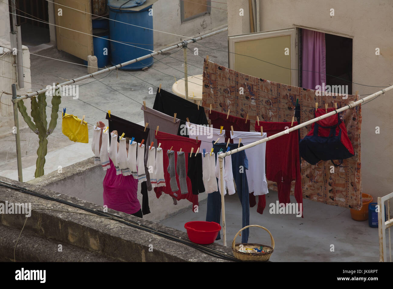 Malta, Valletta, laundry drying Stock Photo