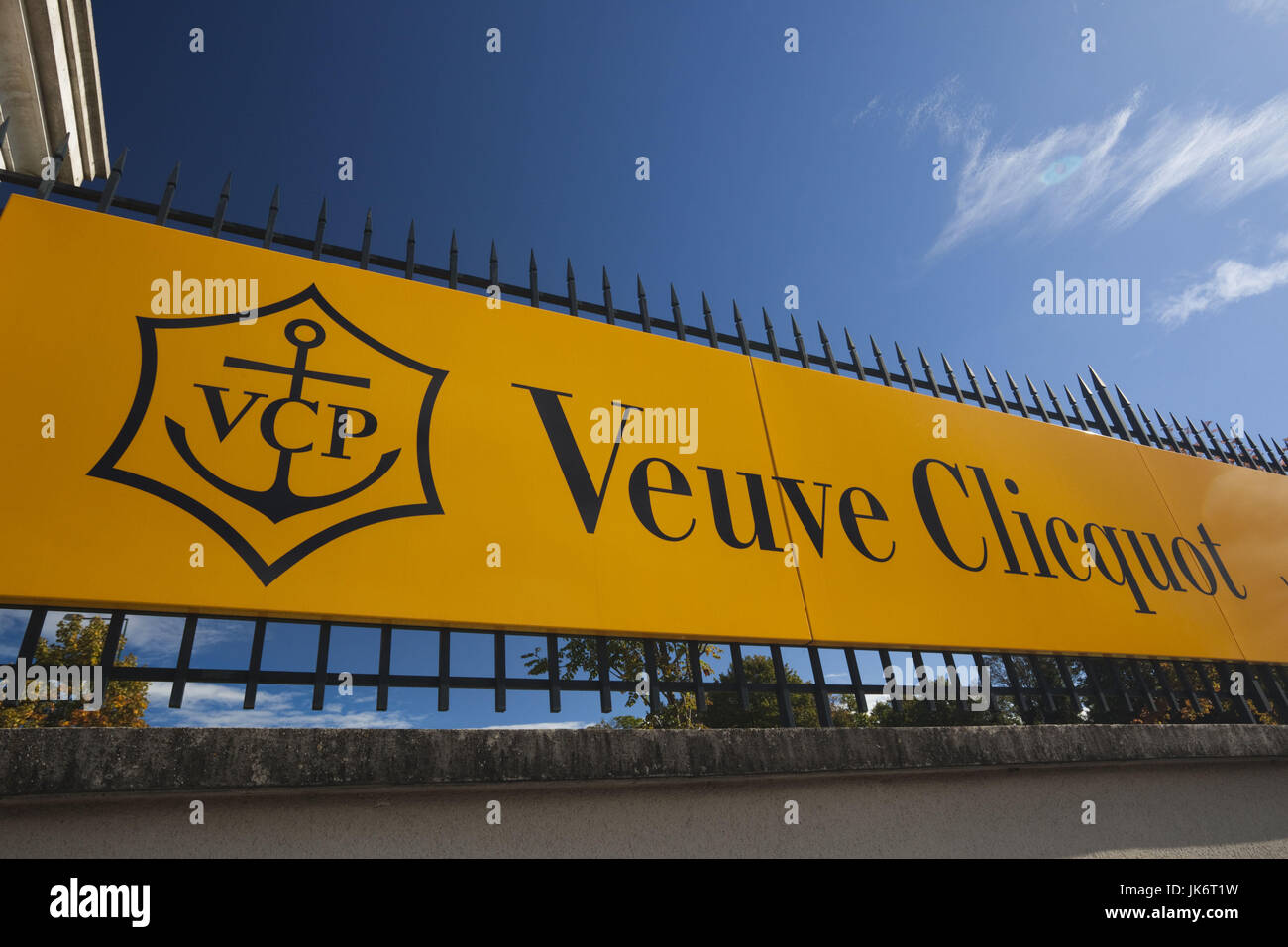 France, Marne, Champagne Ardenne, Reims, Veuve Clicquot champagne winery  sign Stock Photo - Alamy