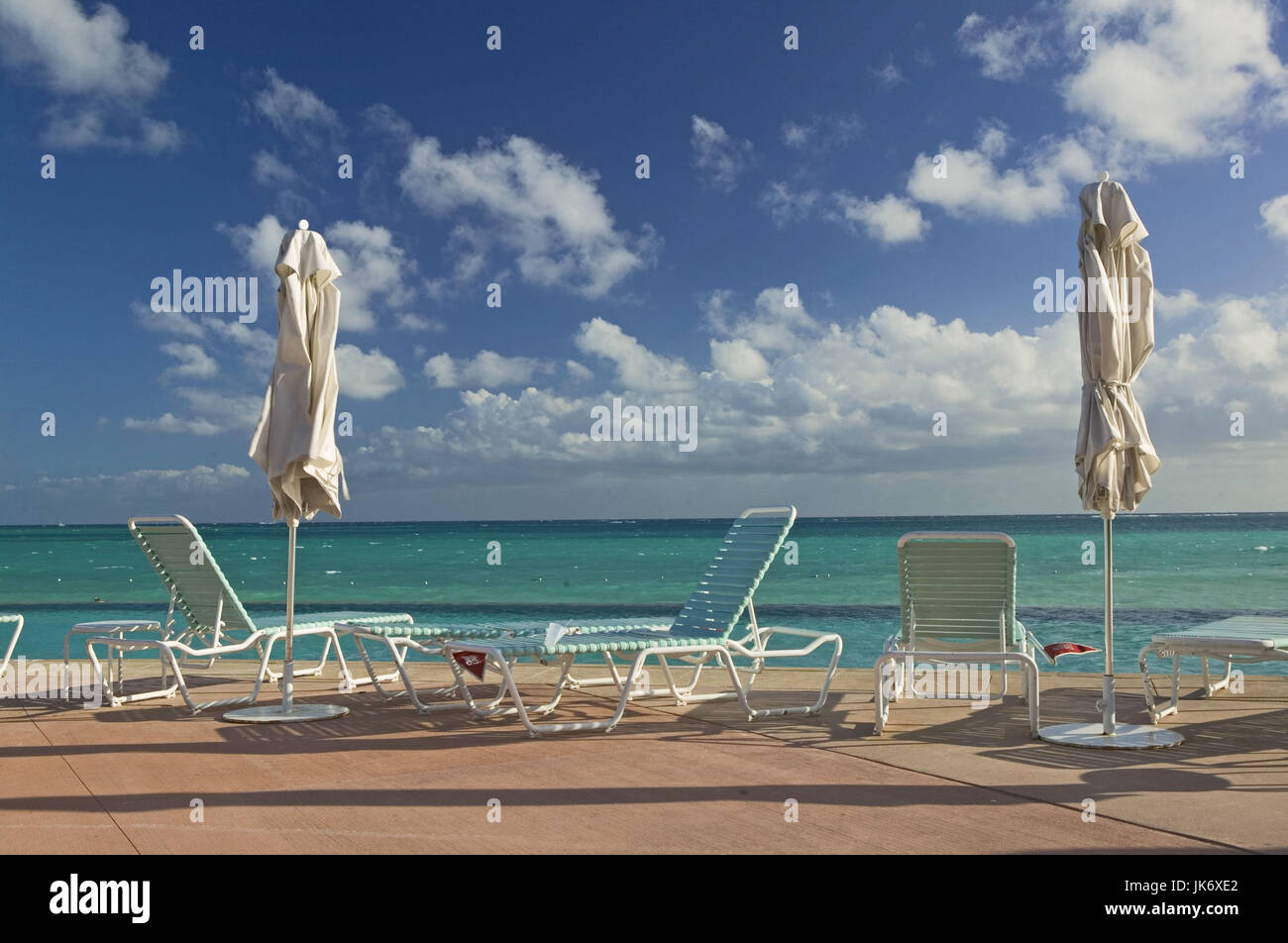 Karibik, Bahamas, Poolterrasse, Ozean, Ausblick Stock Photo