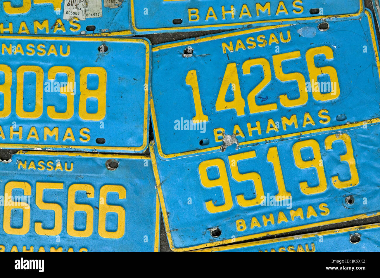 Bahamas, Nummernschilder, Detail Stock Photo - Alamy