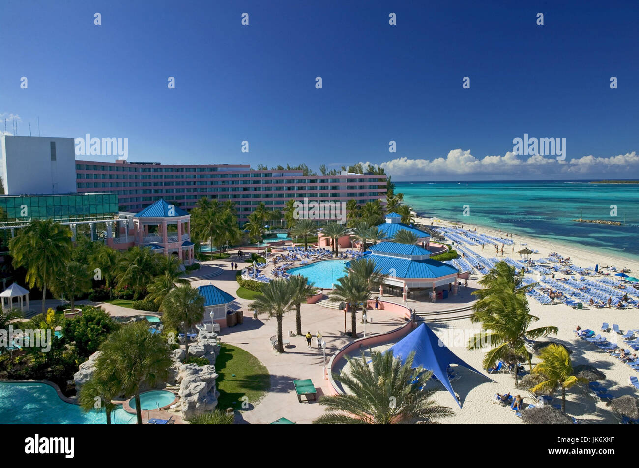 Karibik, Bahamas, Hotelanlage, Traumstrand, Ozean Stock Photo