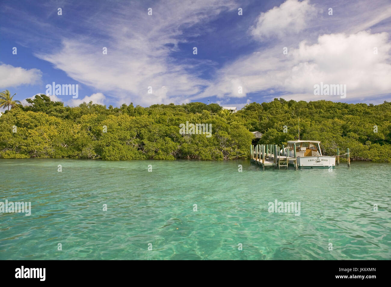Karibik, Bahamas, Anlegestelle, Boot Stock Photo